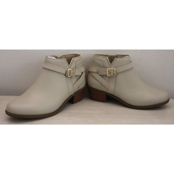 Vionic J0765L2250 Women's Sz 6W Oatmeal/Beige Leather Farrah Ankle Boots - Picture 6 of 13